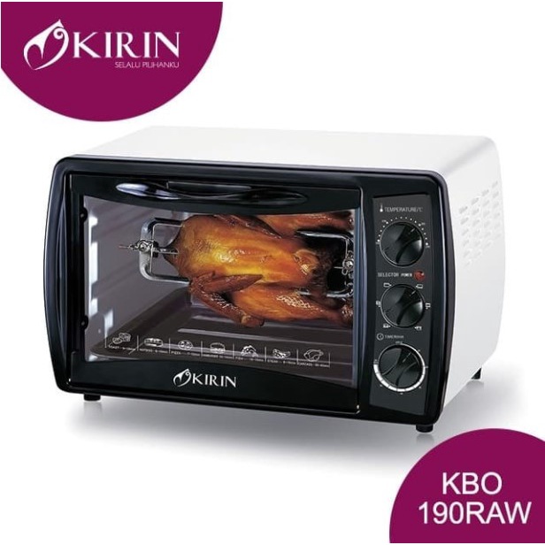 KIRIN Oven Listrik 19 Liter Rotisserie 19L KBO-190RAW KBO190 RAW