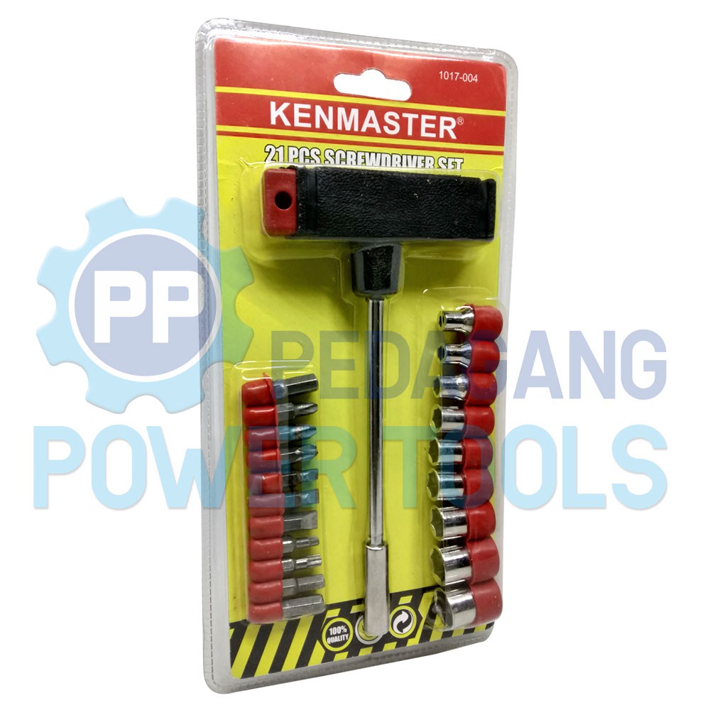 KENMASTER 21 PCS SCREWDRIVER TOOLKIT OBENG KUNCI SOK T SOCKET HANDLE