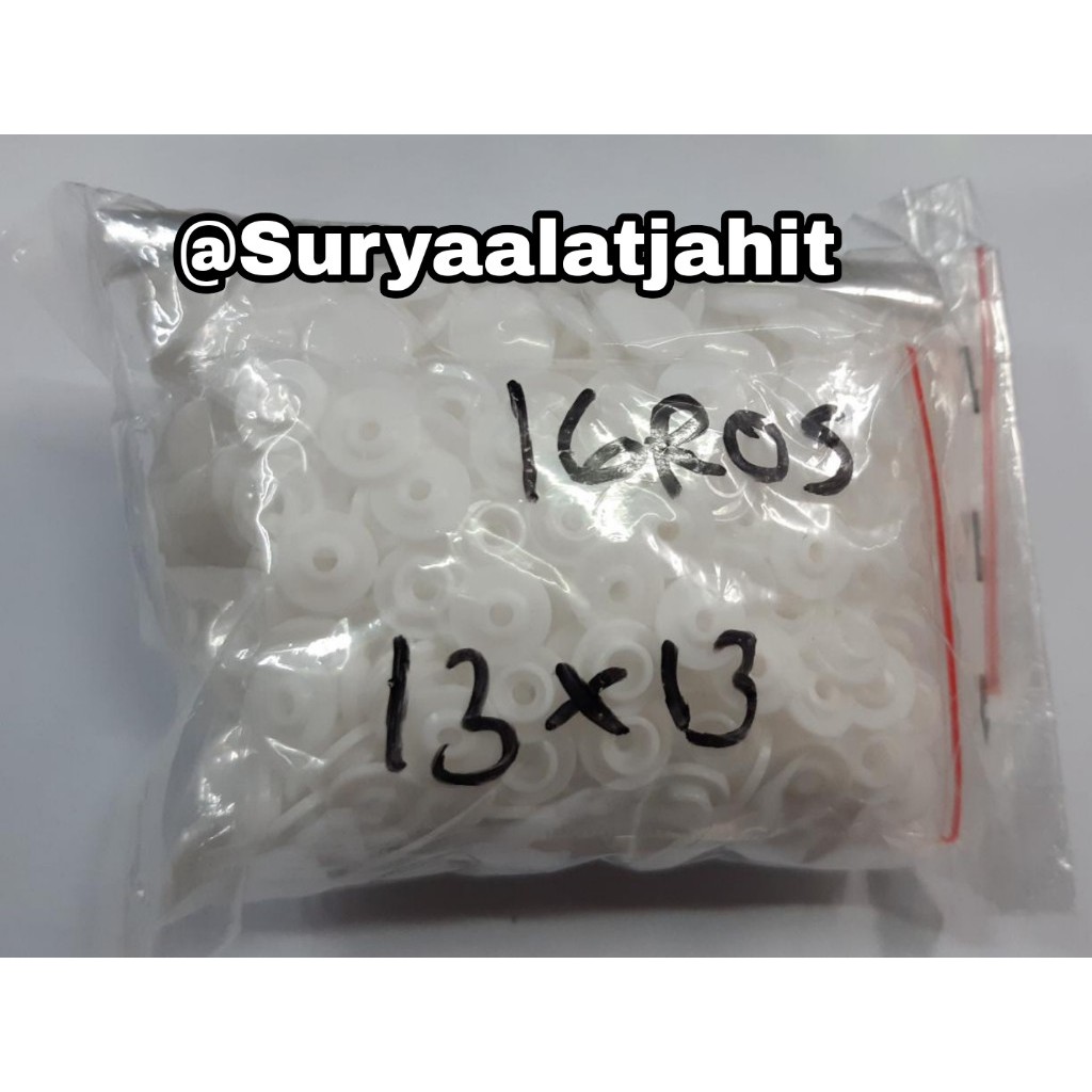 Kancing jepret Plastik MA-1313 PP (1.3cm) Putih imp rp.17.500/grs set