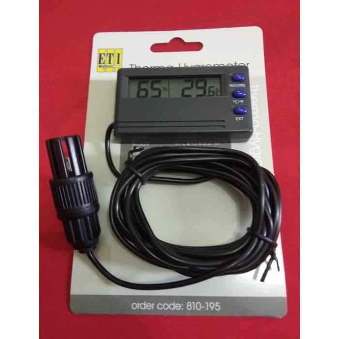 Temperature & Humidity Monitor Thermohygrometer External Sensor ETI