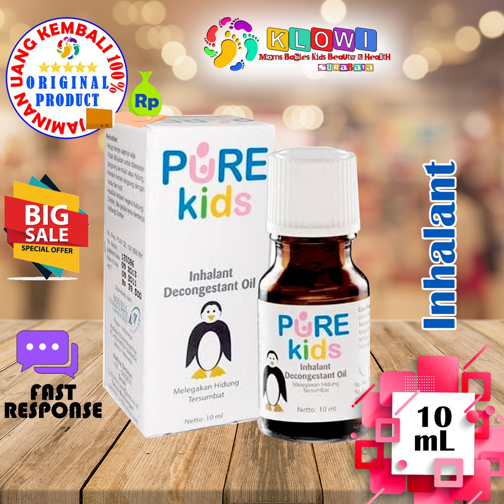 PURE KIDS INHALANT 10ML , OBAT HIDUNG TERSUMBAT, PELEGA HIDUNG TERSUMBAT ANAK