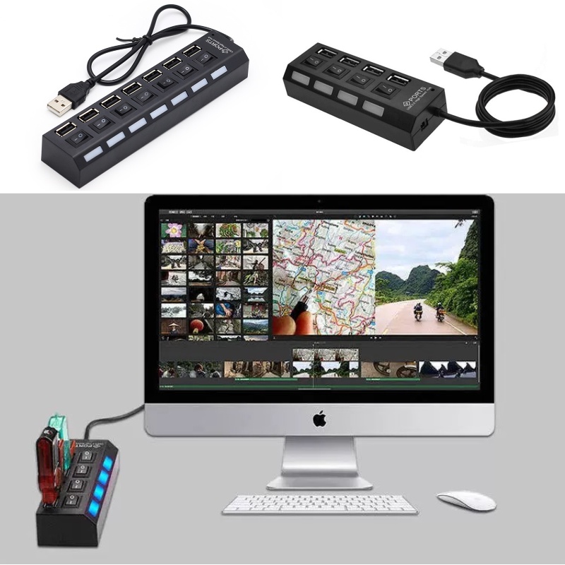 USB HUB 4 PORT ON OFF KABEL USB 2.0 4IN1 / 7 PORT USB 7IN1 USB 2.0 SWITH ON OFF