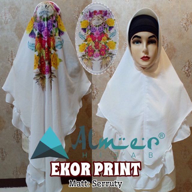 ALMER | Khimar JUMBO PRINTING BUNGA KRIWIL ceruty