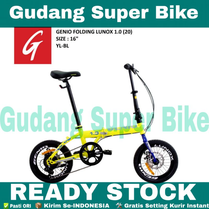 Sepeda Lipat 20 Inch GENIO LUNOX 1.0 Rem Cakram 7 Speed