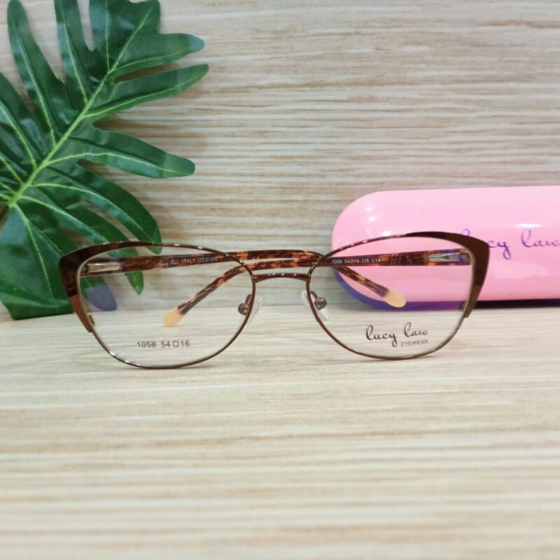 Kacamata wanita cat eye Lucy Law 1058-frame wanita dewasa