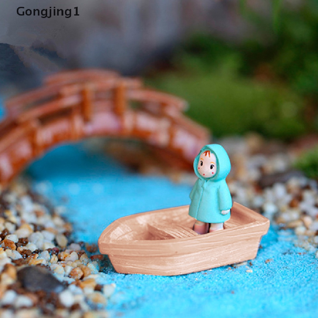 Gongjing1 Miniatur Kapal Laut Aegean Bahan Resin Untuk Dekorasi Taman / Rumah Boneka