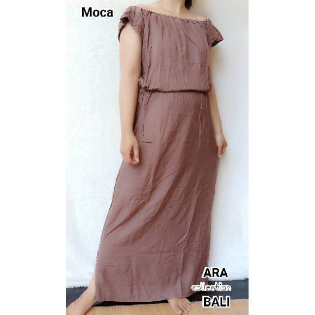 DRESS SABRINA ROK PANJANG POLOS BALI