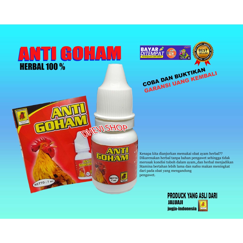 ANTI GOHAM-OBAT AYAM GOHAM-VITAMIN AYAM -(UNTUK SEMUA JENIS AYAM-ADUAN ,LAGA,PETARUNG,DOPING AYAM ADUAN)