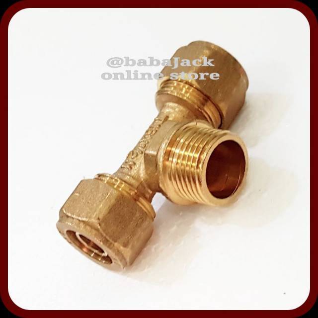 Nepel sambungan pipa air panas dingin kuningan tee shower