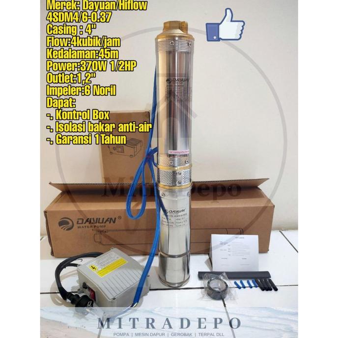 Pompa Satelit / Submersible Pump Dayuan 1/2Hp/0,37 kw (4")Noril