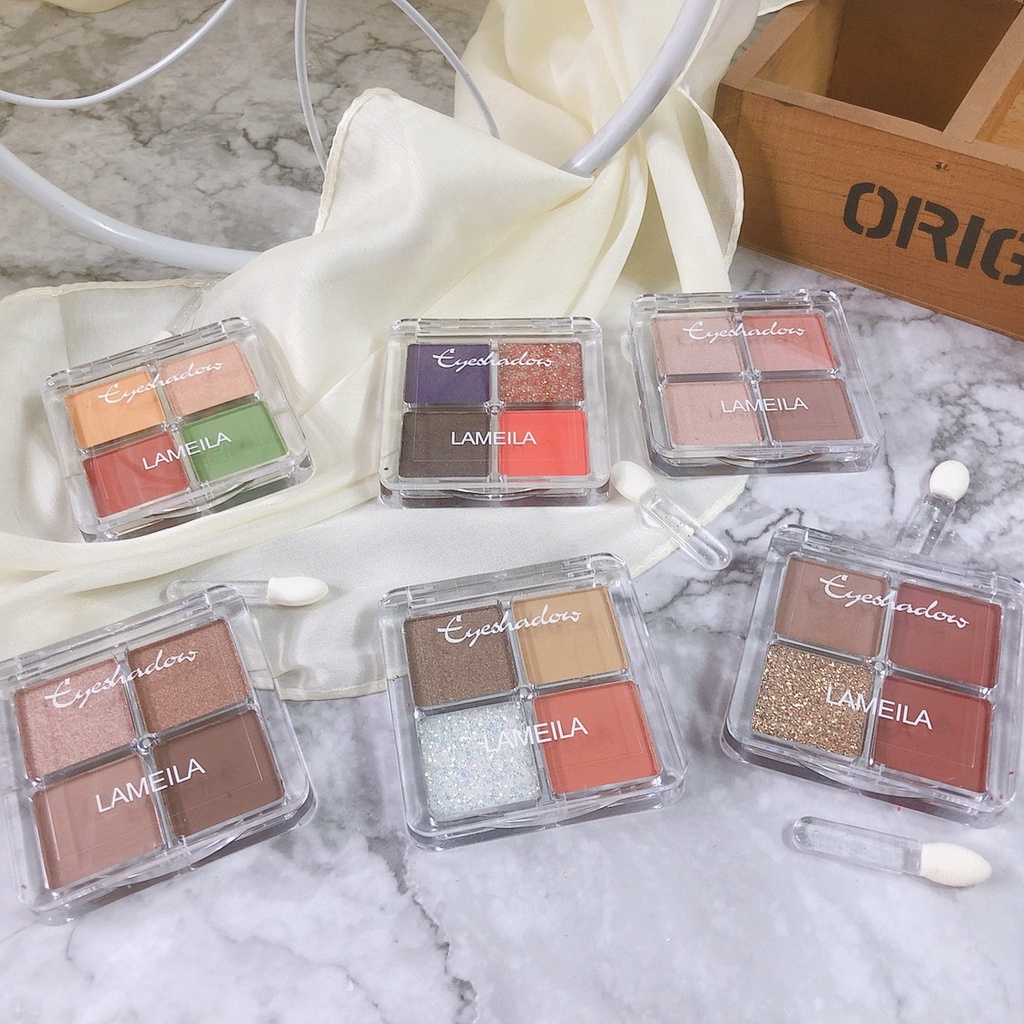 [ORIGINAL] Eyeshadow palette Lameila 4 Warna/eyeshadow palette/Eyeshadow Lameila/eyeshadow gliter/eyeshadow lameila/kosmetik mata