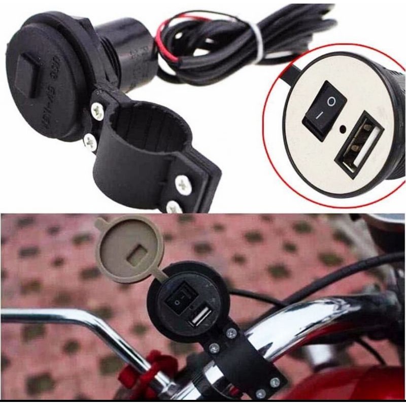 Charger HP stang motor USB PORT PLUG adapter #137 waterproof motorcycle