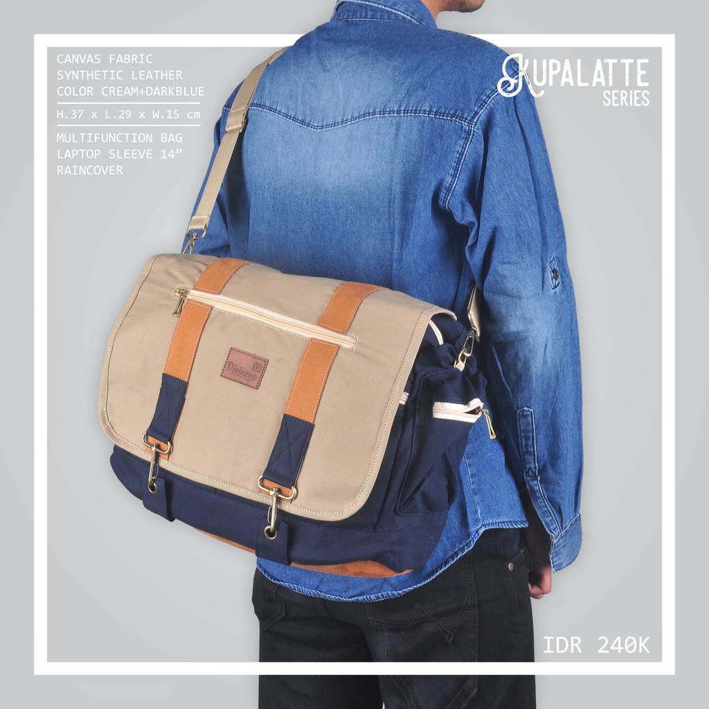 Tas Kanvas Multifungsi Ransel & Selempang Divinces Kupalatte - FREE RAINCOVER