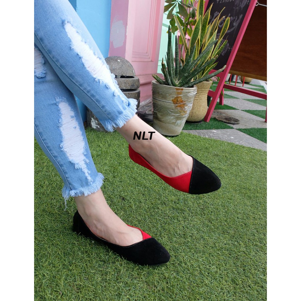 NunuLisaTan - Termurah Real Pic Flat shoes Wanita teplek balet casual