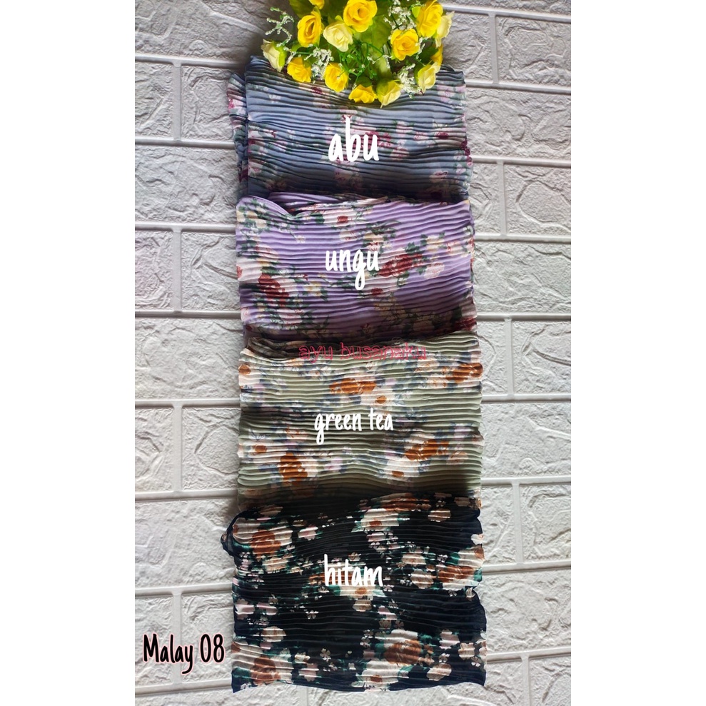 HIJAB MALAY PLISKET REMPEL  BUNGA 08 AL FAJRIL DEWASA-1
