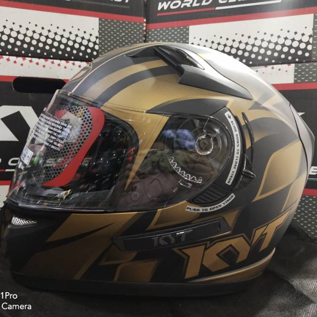 HELM KYT K2R MOTIF #WORD GP-GOLD/BLACK DOFF / KYT K2 RIDER MOTIF