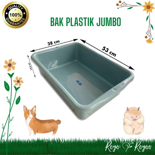Bak Plastik Jumbo Baskom Pasir Kucing Kotak Jumbo Large Premium Awet Tebal Litter Box Kucing Anjing
