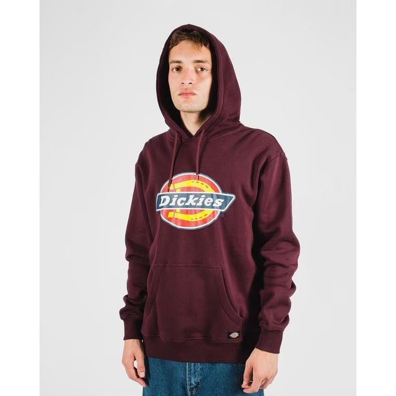Dickiess Classic Logo Burgundy Pullover Hoodie - Hoodie Dickies FULL TAGS - Jaket Dickies