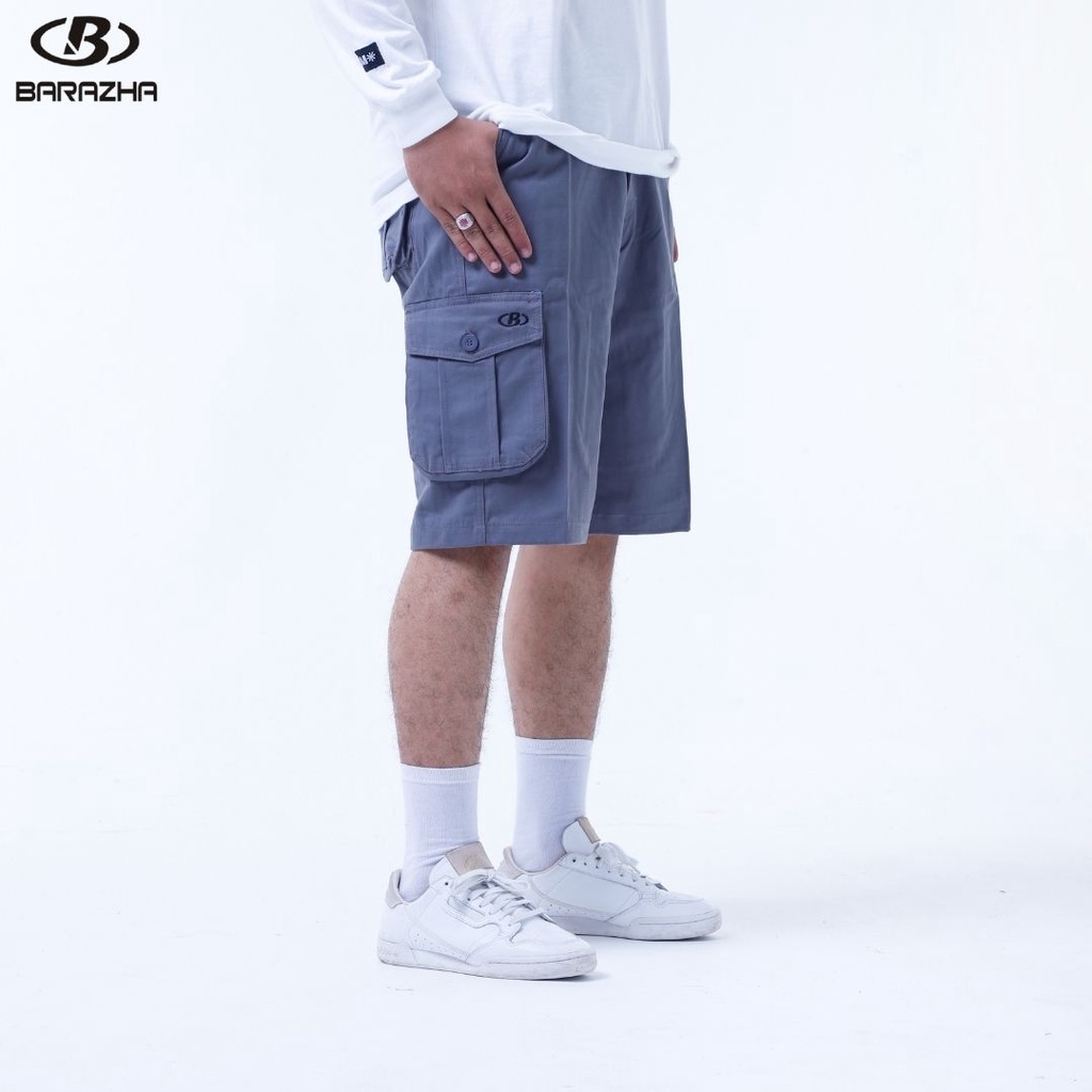 Barazha Celana Cargo Pendek Regular Bigsize Grey