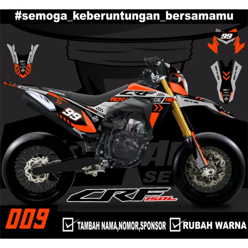 Sticker setiker stiker decal CRF 150 L- (009) minimalis Fullbody-Dekal stiker CRF 150 L Trail