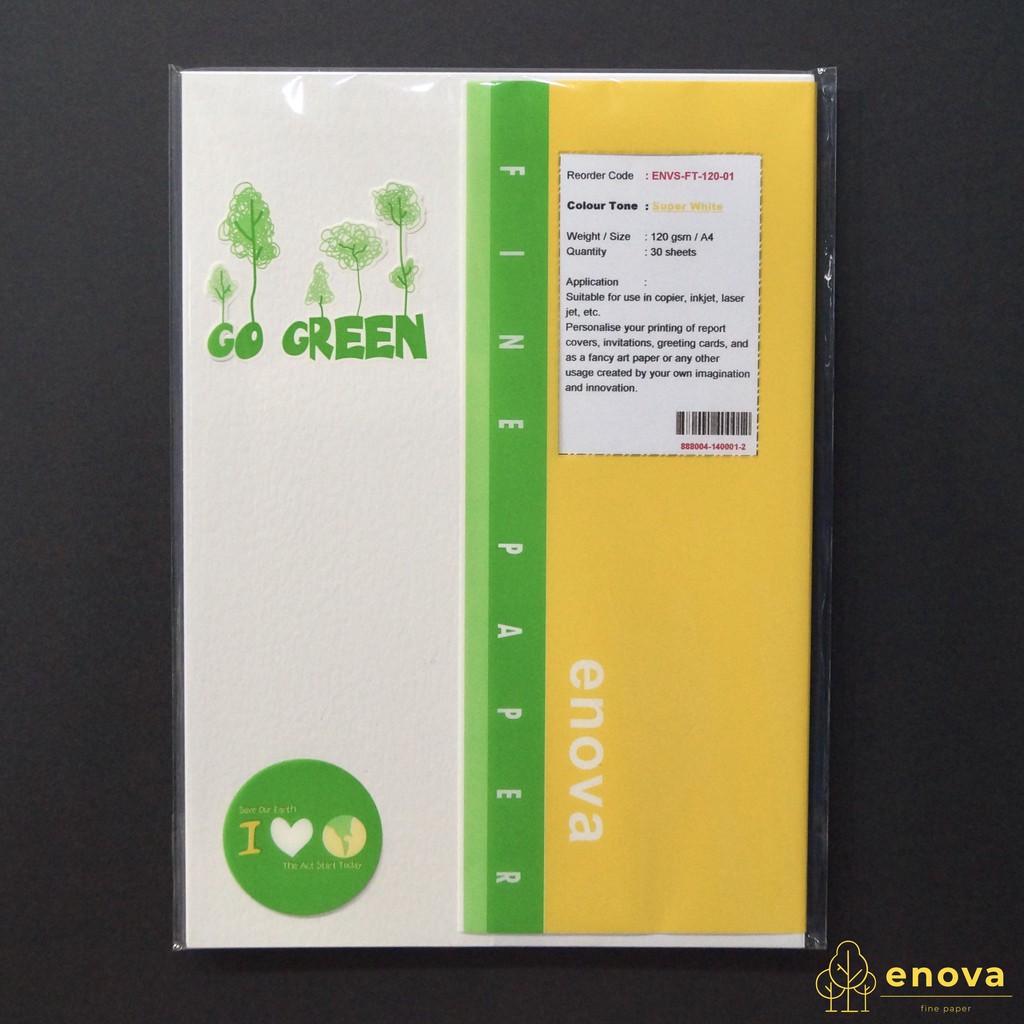Fancy Art Paper ENOVA | Super White | A4 120GSM (Putih)