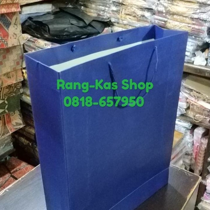 

(TERLARIS) Paperbag BIRU Dongker XL karton Duplex Tebal