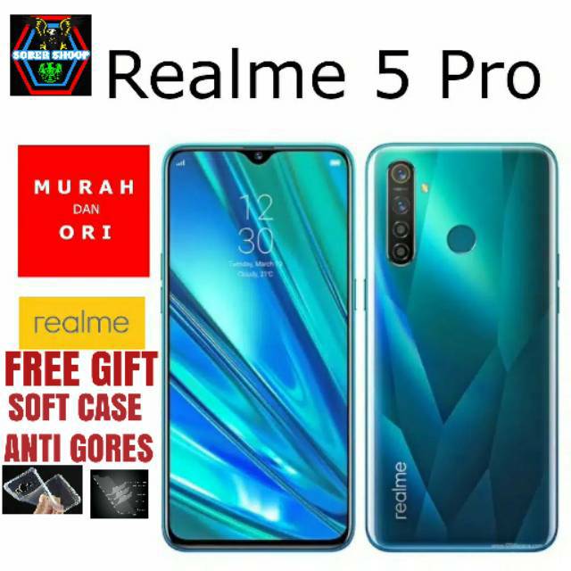 REALME 5 PRO RAM 8/128 GB BERGARANSI RESMI PROSESOR QUALCOM SNAPDRAGON 712,48MP AL QUAD KAMERA