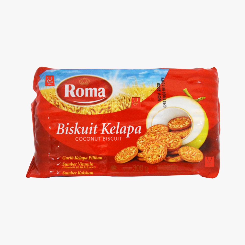 

PACK Roma Biskuit Kelapa Biskuit Kelapa Pilihan Sumber Vitamin & Kalsium - 300gr