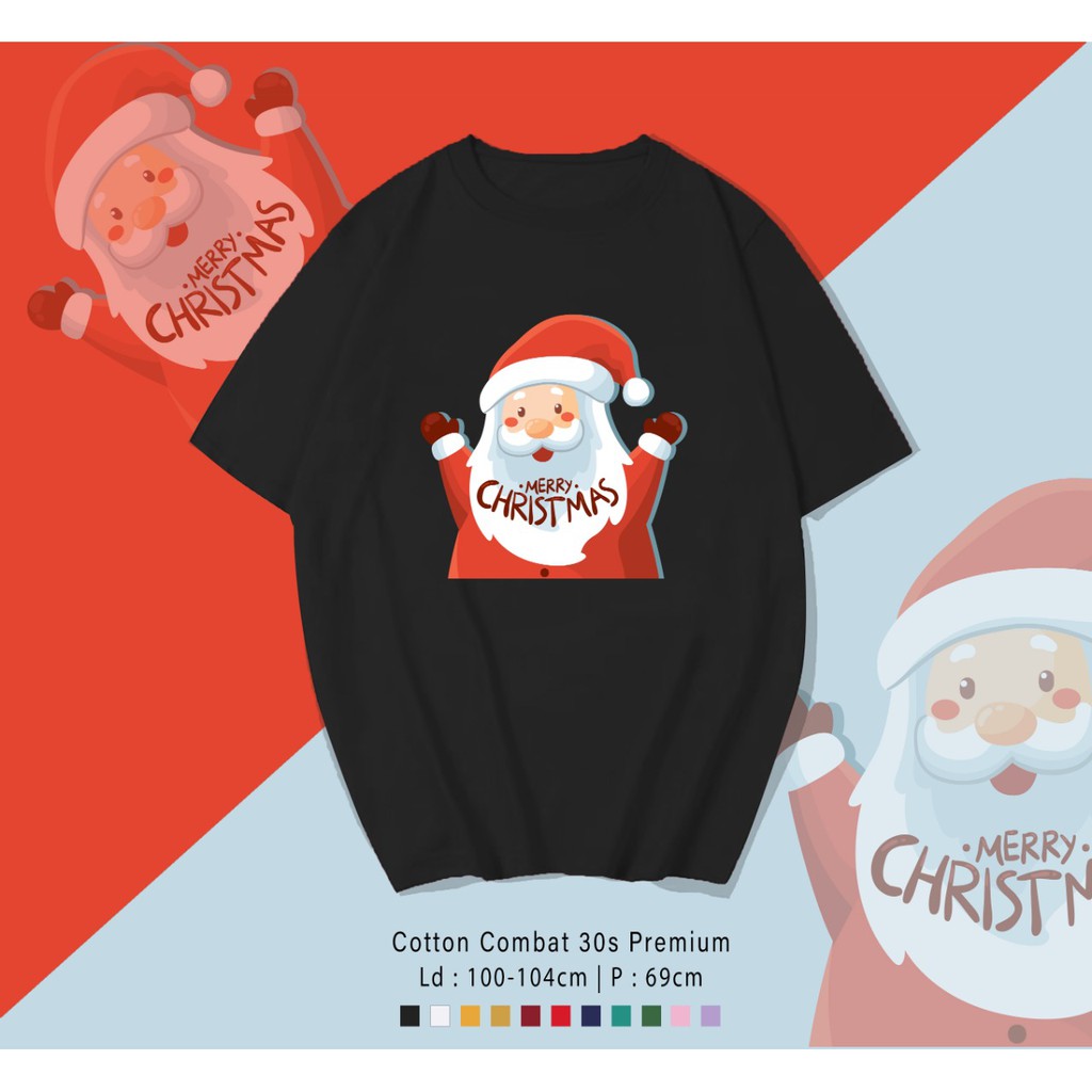 FREE CUSTOM NAMA - SANTA CLAUS YEY T-SHIRT / KOAS UNISEX CEWEK COWOK / CUSTOM EDISI NATAL