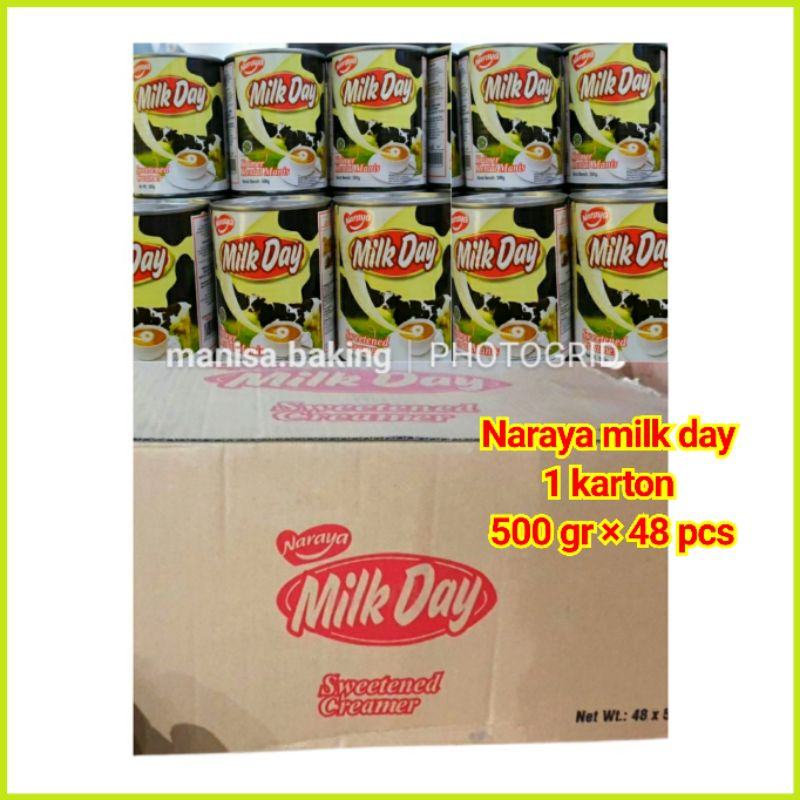 NARAYA MILKDAY 500 GR 1 DUS / 1 KARTON ISI 48 KALENG SUSU KENTAL MANIS KRIMER KENTAL MANIS