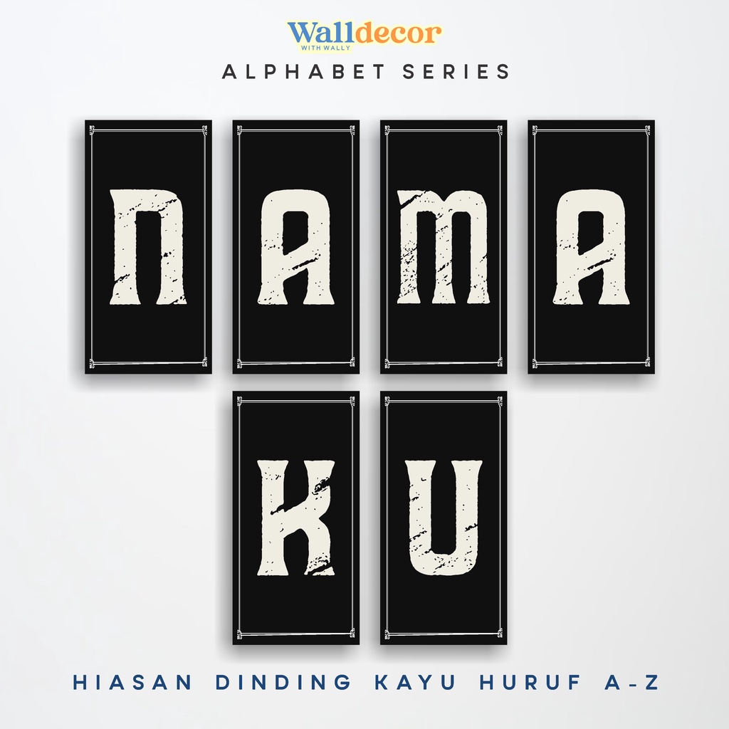 AB - Wall Decor Hiasan Poster Dinding Alphabet Huruf A sampai Z Kayu Kamar Tidur Aesthetic Dekorasi 