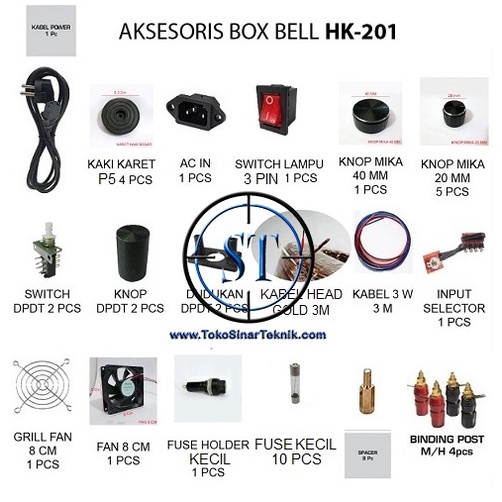 Perlengkapan Box HK 201 / Aksesoris Box BELL HK-201