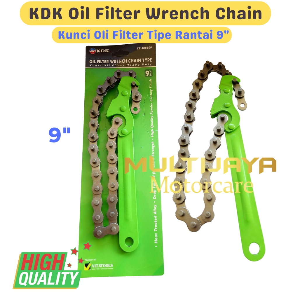 KDK Kunci Pembuka Filter Oli 9“ Model Rantai - Oil Filter Wrench Chain Type 9 Inch High Quality