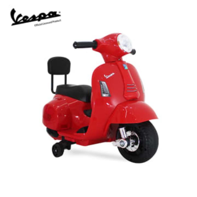 Mainan Motor Listrik Anak, Dengan Aki, Model Vespa Merah