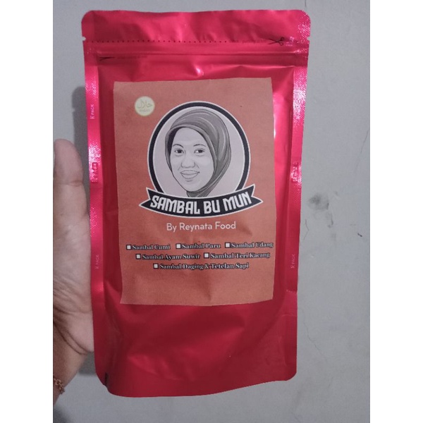 sambal paru /sambal cumi bu mun/150 gram/kemasan jumbo/by reynata.food