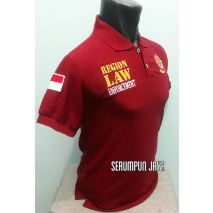 KAOS SATPOL PP MARUN - KAOS KERAH POL PP MAROON - KAOS SATPOL PP MAROON RODA GILA FULL BORDIR