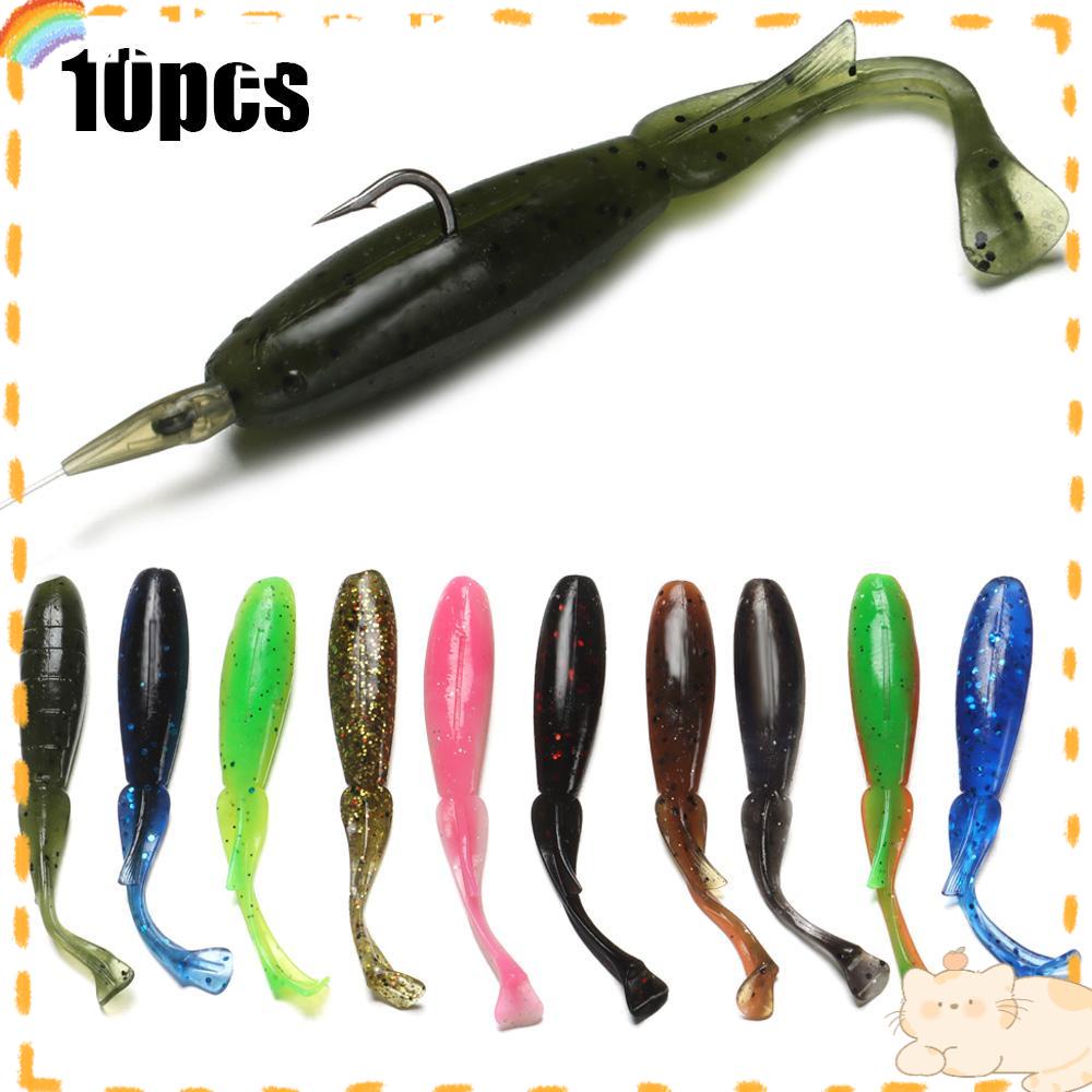 Solighter 10pcs / lot Umpan Pancing Wobblers Imitasi Bahan Karet Ukuran 8cm 3.4g