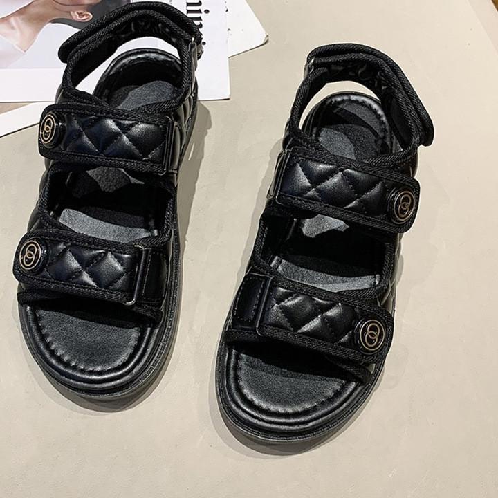 [ORIGINAL] [✅BISA COD] JKS6151 Channel Lookalike 2Strap Sandals sandal import wanita sandal gunung i