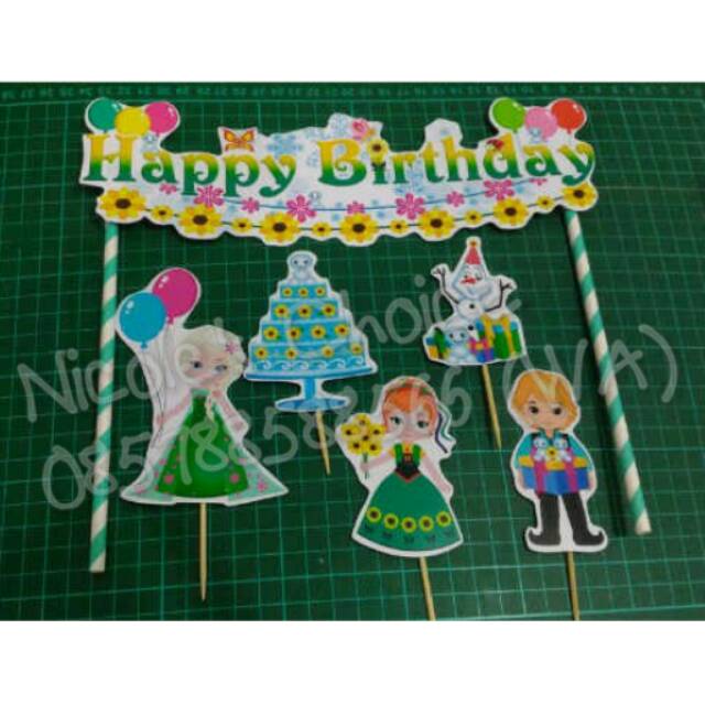 

Cake banner frozen fever hiasan kue ulang tahun pemeriah pesta
