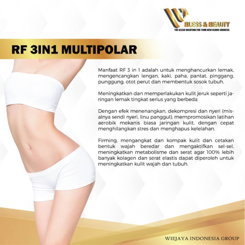 Alat Rf radio frekuensi Multipolar 3in1 Pelangsing Tubuh RF Frequency perawatan Wajah Original