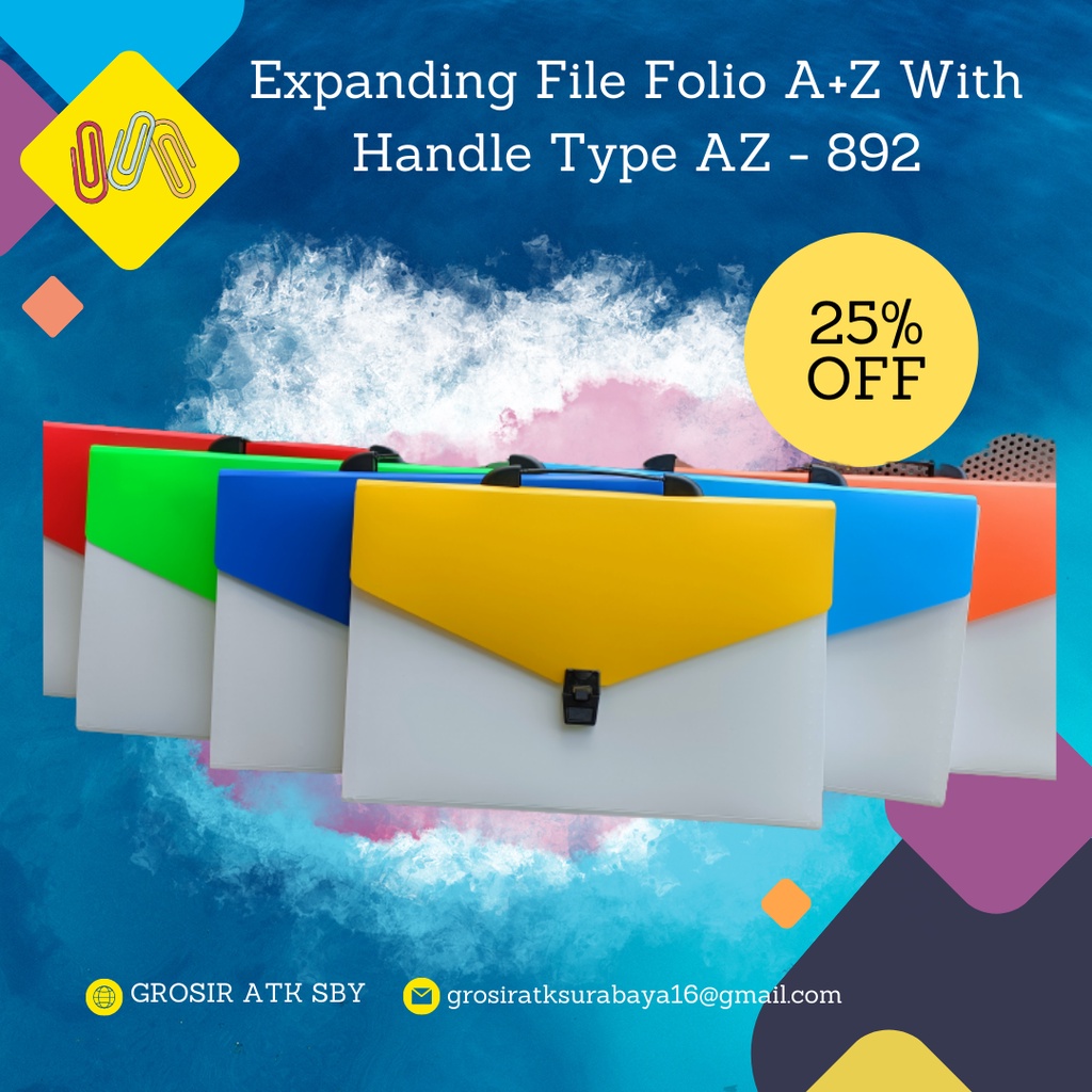 

Expanding File With Handle Ukuran Folio / F4 Type AZ - 892 (12 Sheet / Sekat)