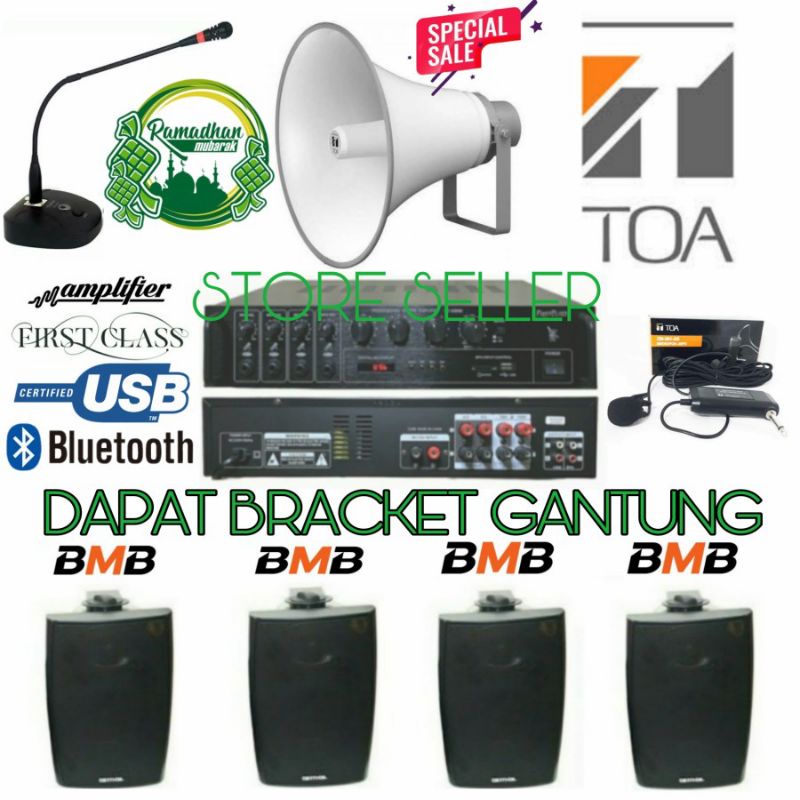 Paket Sound System BMB Kg 511 TOA Mesjid Mushola Indoor 4 - Outdoor 1
