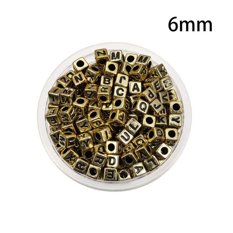 Lot Manik  Desain huruf angka Alfabet dadu gold ungu  rainbow Membuat Perhiasan Gelang Dan Kalung