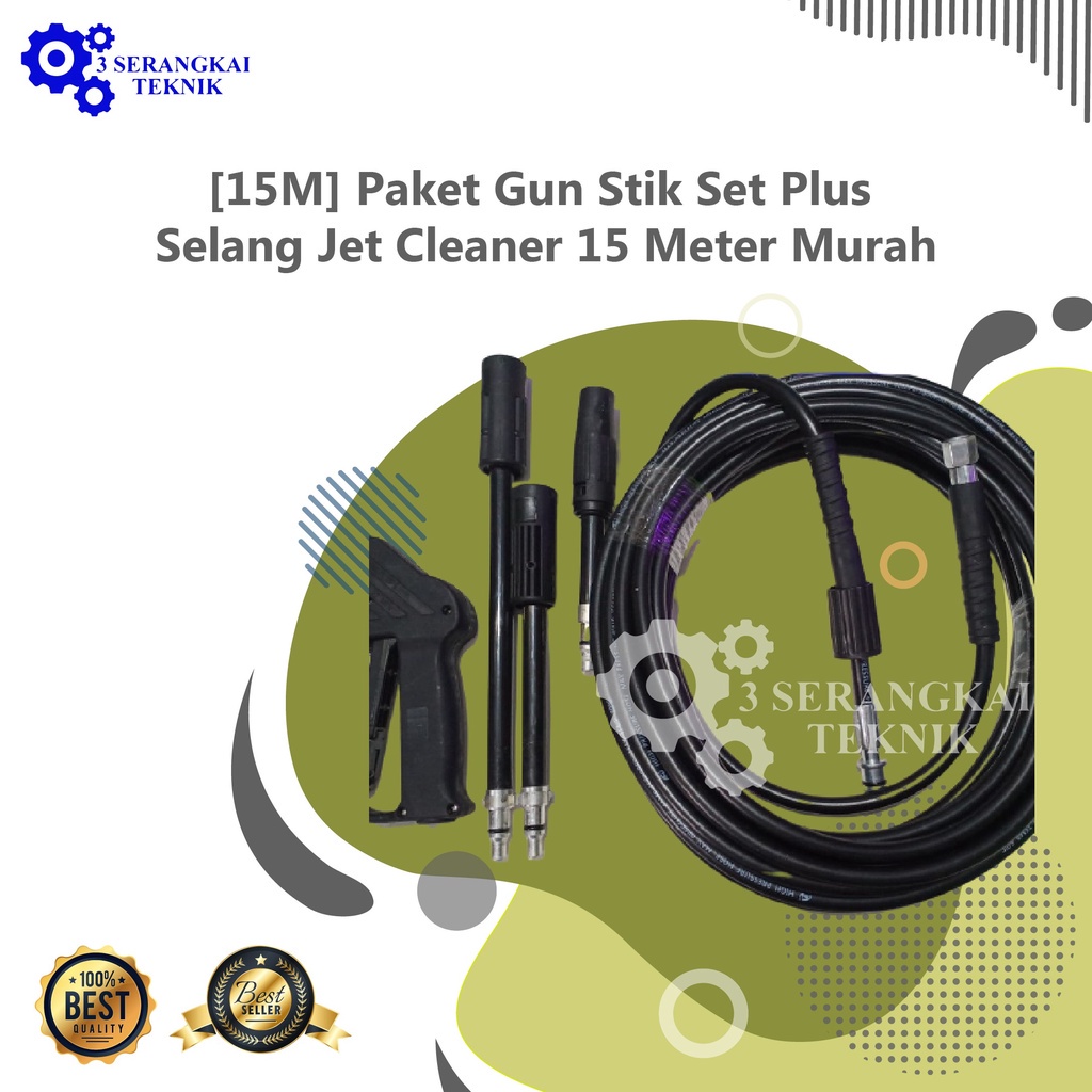 [15M] Paket Gun Stik Set Plus Selang Jet Cleaner 15 Meter Murah