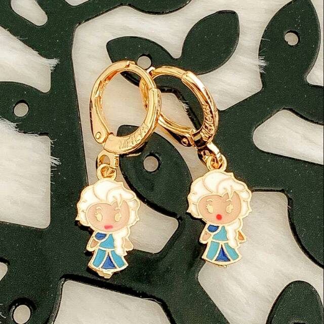 Anting Anak Putri Elsa Biru Gold Xuping