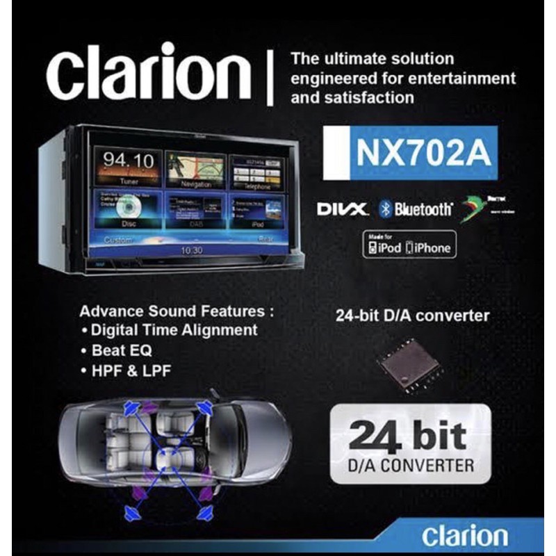 head unit clarion nx702a