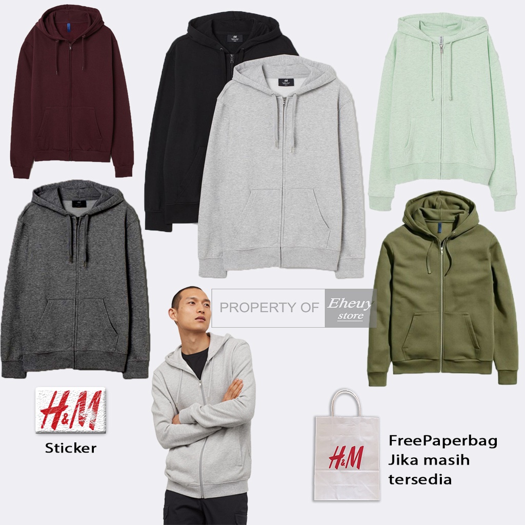 Zipper Hoodie H&amp;M Basic Multi color full Tag Hoodie resleting hnm polos zip hoodie hnm basic multicolor