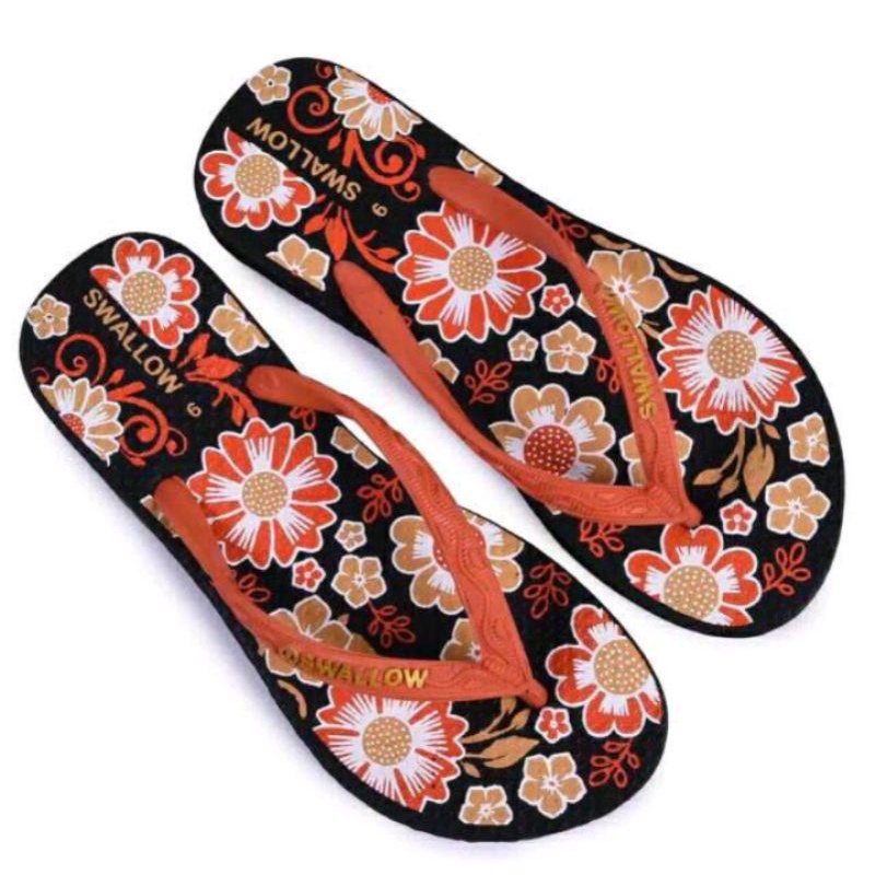 sandal jepit swalow floral , remaja , dewasa ukuran 9 / 9,5 / 10 / 10,5