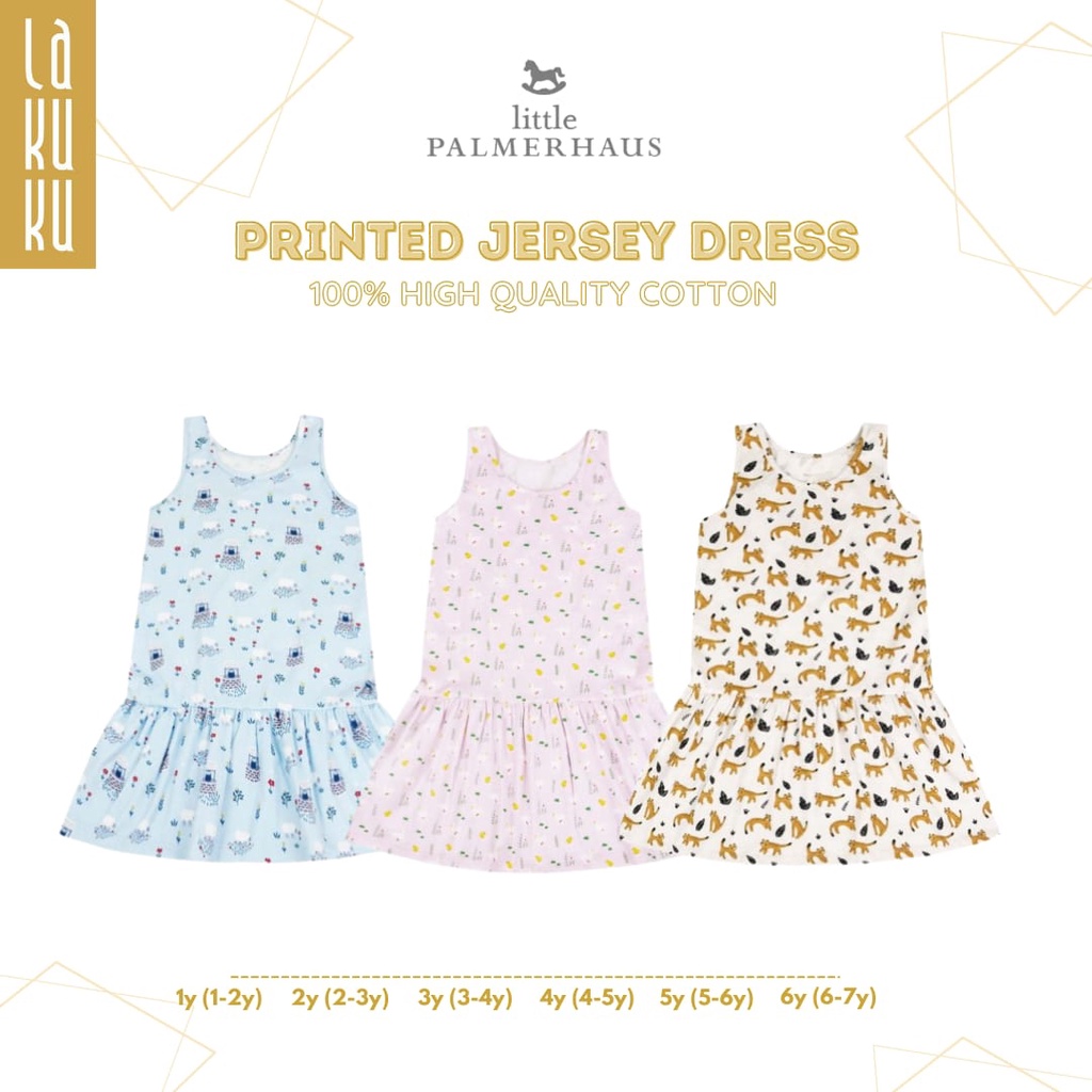 Lakuku - Little Palmerhaus Printed Jersey Dress Cotton 1-6 th