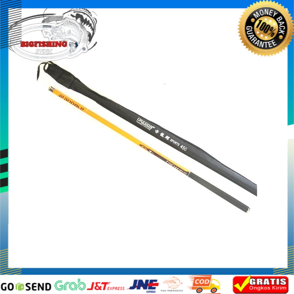 Joran Tegek Oregon Sport 360 450 540 720 Bahan Carbon Ros Panjang